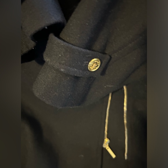 Like New Dana Buchman Black wool blend side zip tie front winter coat - Picture 12 of 12